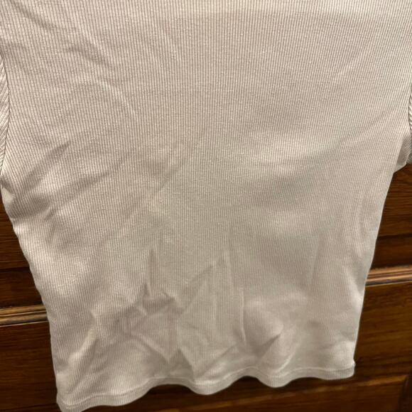 Reformation Muse Tee Women's Crop Top size XS Ribbed Short Sleeve Beiege - Picture 2 of 9